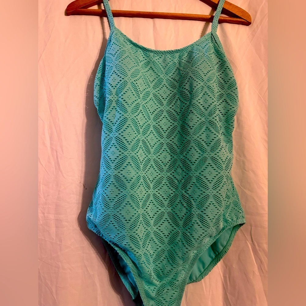 Catalina Women’s One Piece Swimsuit Teal Laser Cut size XL ( 16-18) - Picture 4 of 12